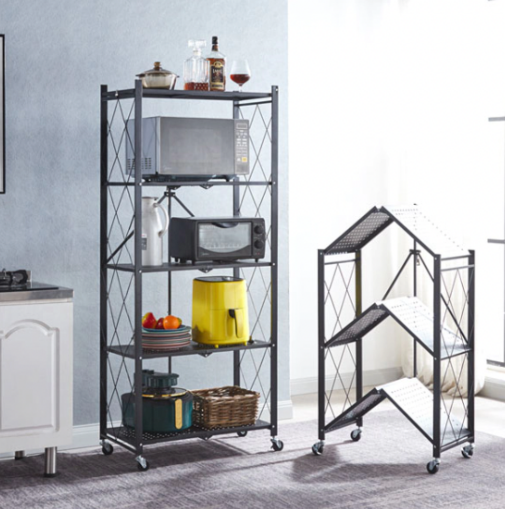 렌지대 전자렌지 선반 수납장 밥솥 다이 밥솥장 거치대 폴딩 5단