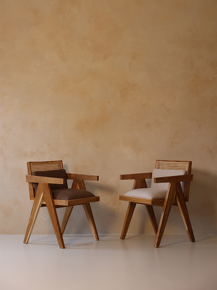 피에르잔느레 일반형 라탄 1인용 안락 카페 의자 라운지체어