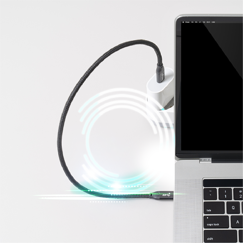 고링크 USB3.2 Gen2x2 100W 고속 충전 고속 전송 케이블 그레이 - 상세 이미지 3