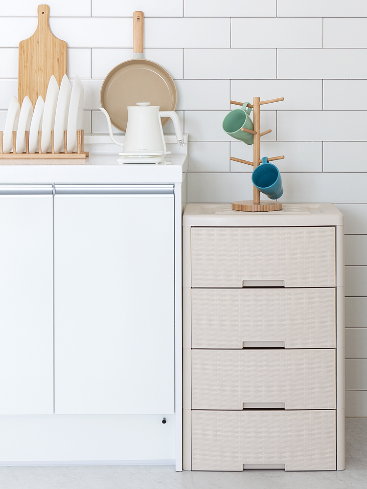 할메이드 4단 플라스틱 틈새 서랍장 라탄서랍장