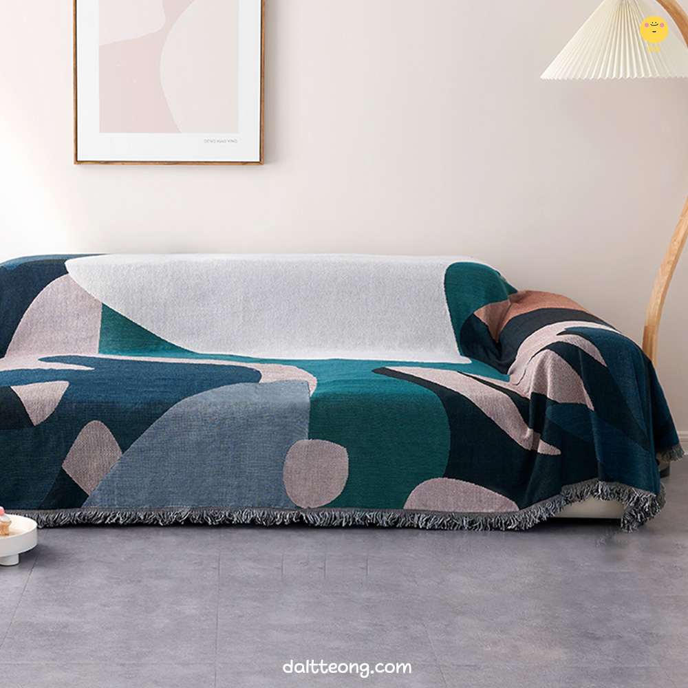 달떵 패턴a 쇼파 커버 덮개 깔개 커버링 패브릭 빈티지 감성 거실 블랭킷 180x130