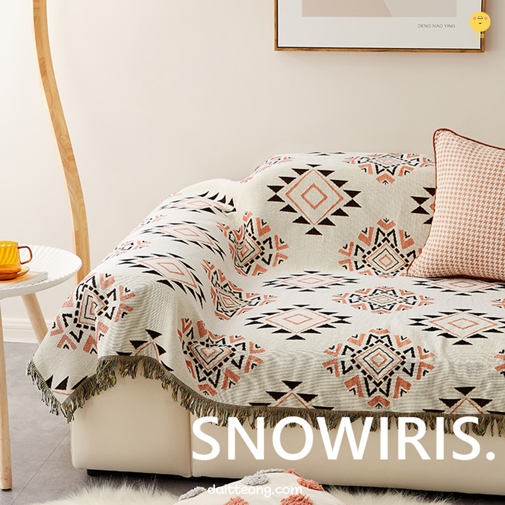 달떵 빈티지 패턴 쇼파 커버 덮개 천갈이 커버링 패브릭 거실 캠핑 블랭킷 340x180