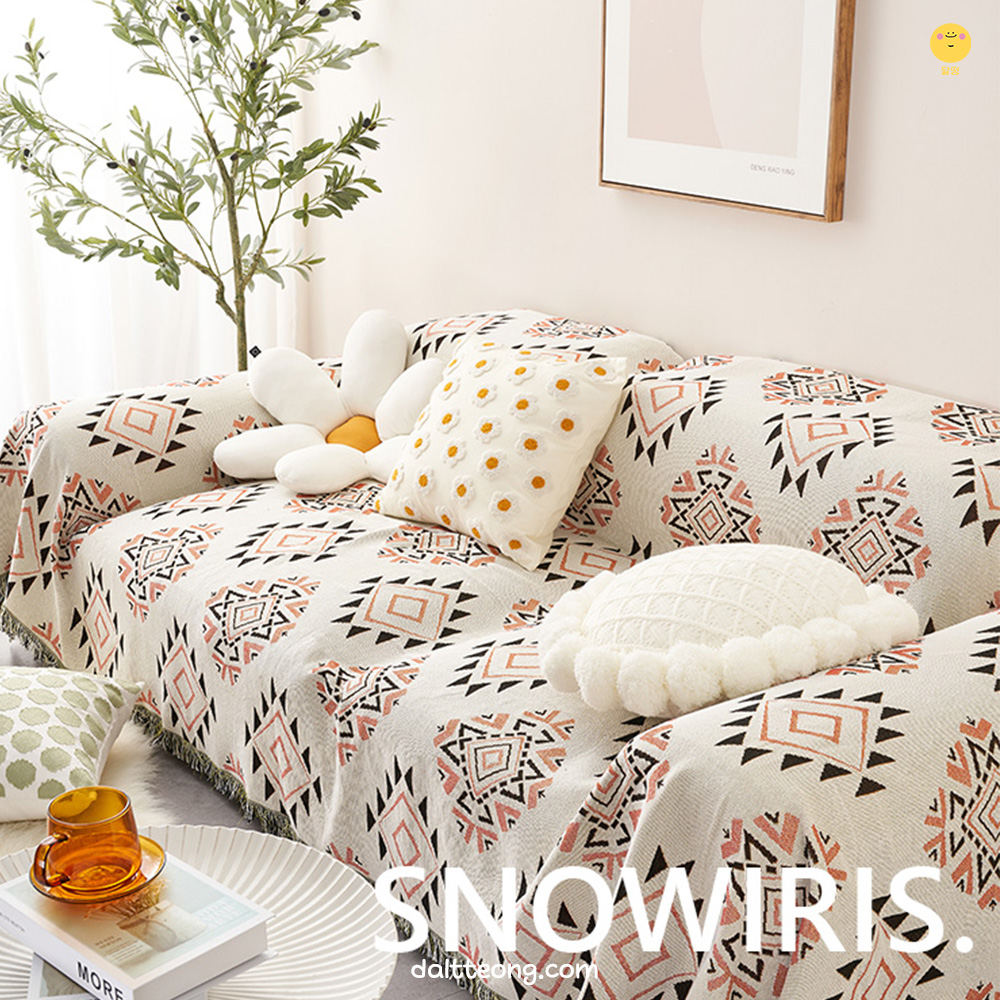 달떵 빈티지 패턴 쇼파 커버 덮개 천갈이 커버링 패브릭 거실 캠핑 블랭킷 340x180