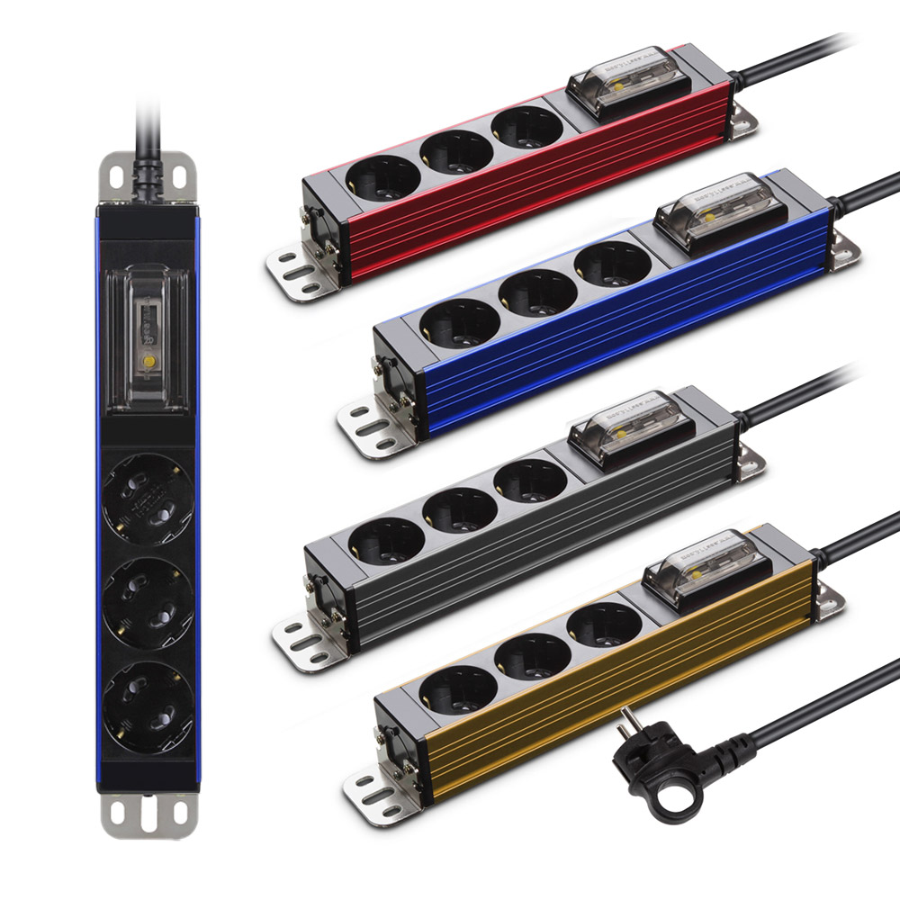 3구 컬러 알루미늄 대용량멀티탭 누전차단기 서버용 고전력 에어컨용 오디오멀티탭 1.5m