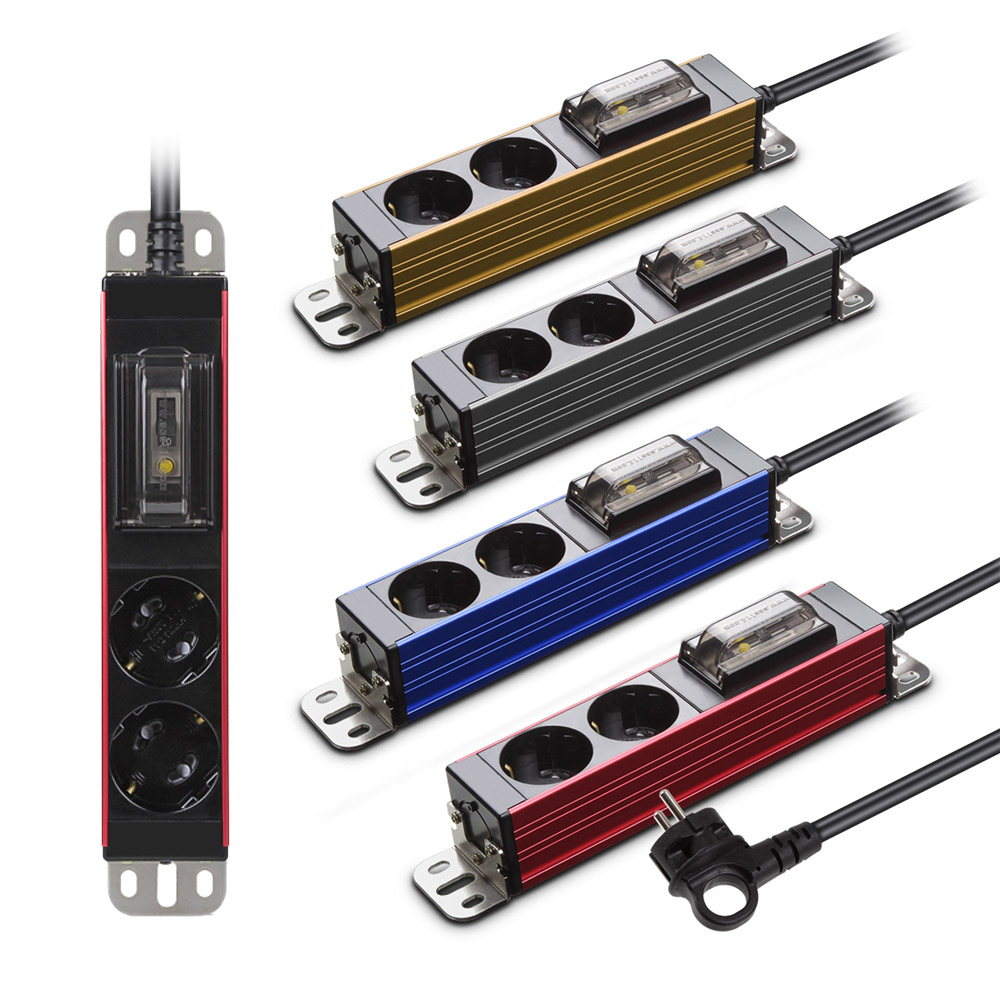 2구 컬러 알루미늄 고용량멀티탭 누전차단기 고전력 서버용 콘센트 1.5m 오디오멀티탭