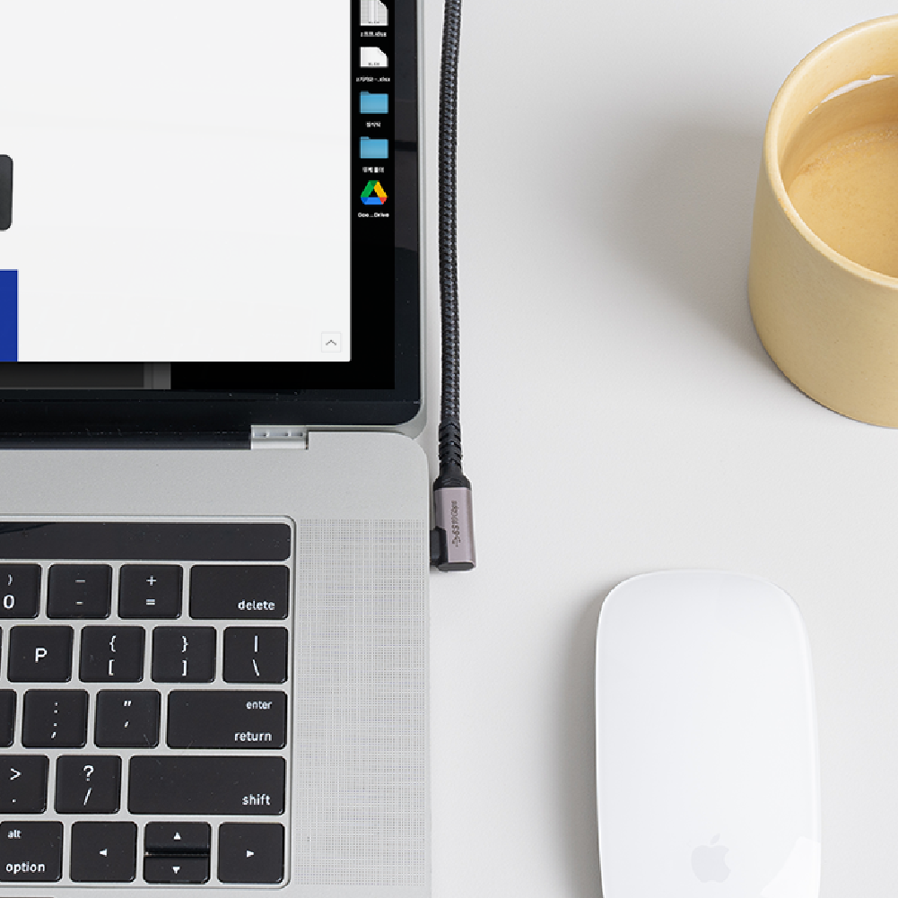 고링크 USB 3.1 Gen2 CtoC 고속 충전 초고속 전송 ㄱ자 90도 케이블 C타입 - 상세 이미지 2