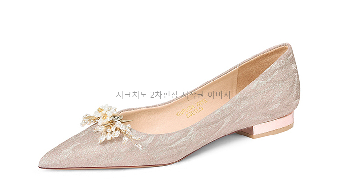 로니스 2cm 결혼식 큐빅 웨딩 플랫 슈즈 1color 상세 이미지 16
