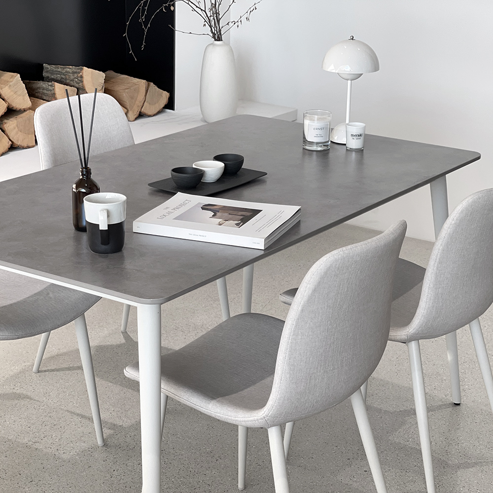 로포텐 델피 세라믹식탁 세트 4인용 식탁 포세린 마블화이트 1400 의자2 벤치