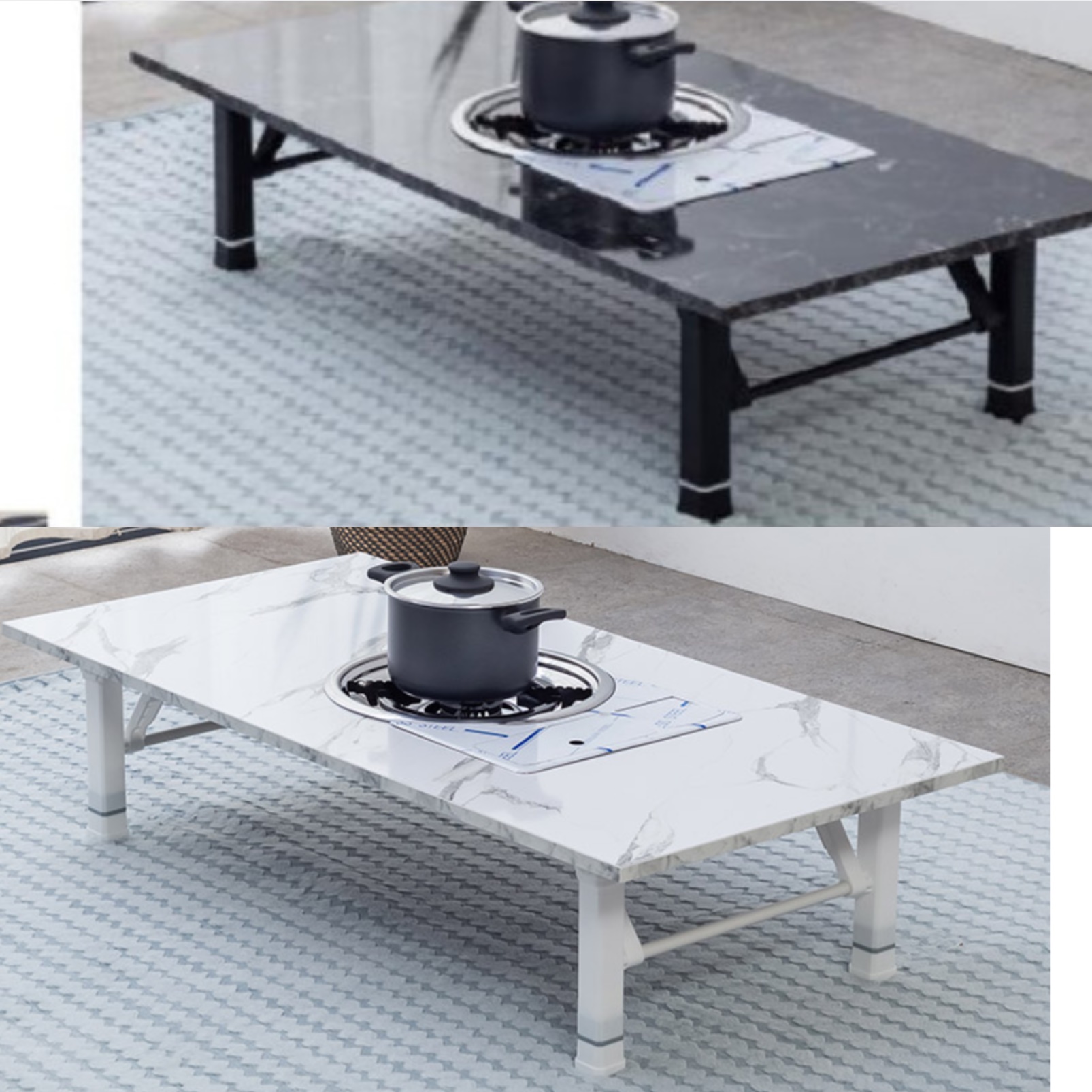 낮은식탁 마블식탁 대리석상판 접는 불판 식탁