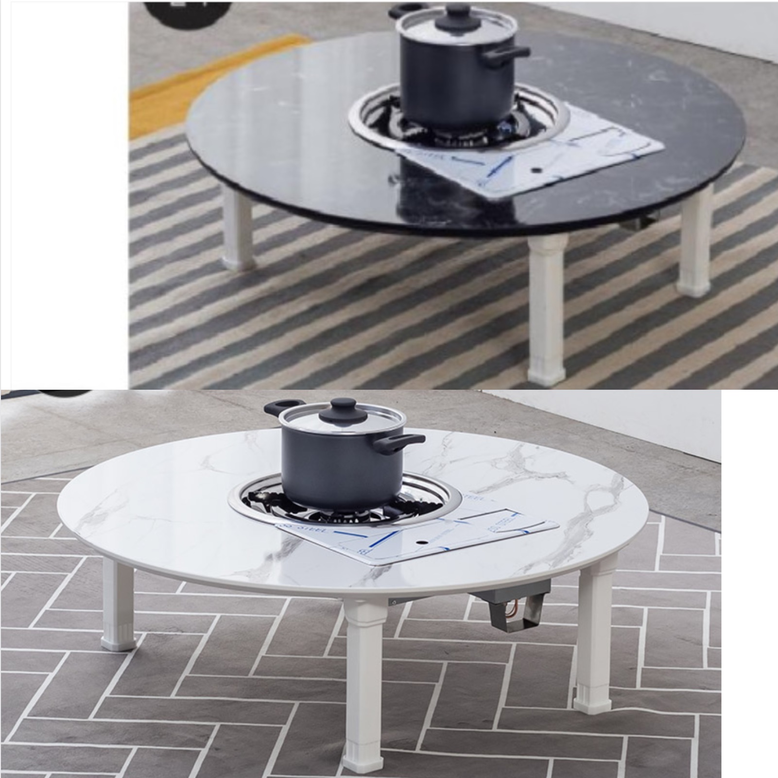 대리석상판 접는 불판 식탁 마블식탁 낮은식탁