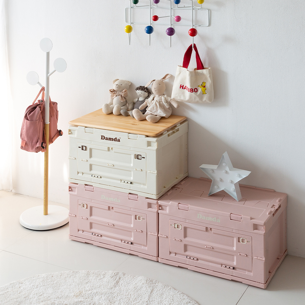 담다 오픈형폴딩박스 다용도수납함 펜트리 접이식리빙박스 플라스틱정리함 대형