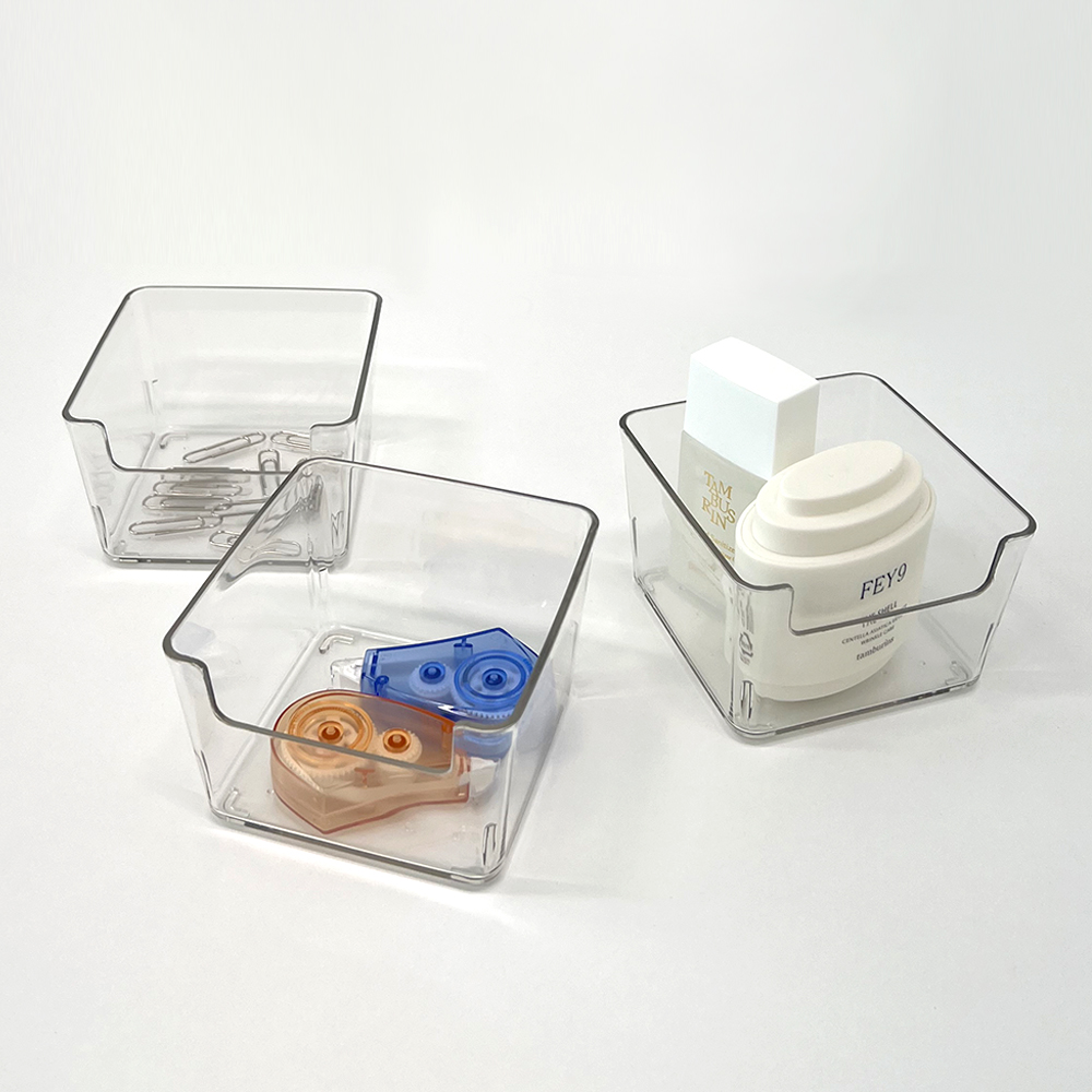 리룸 투명 리빙박스 수납정리함 서랍정리함 서랍칸막이 낮은형 L