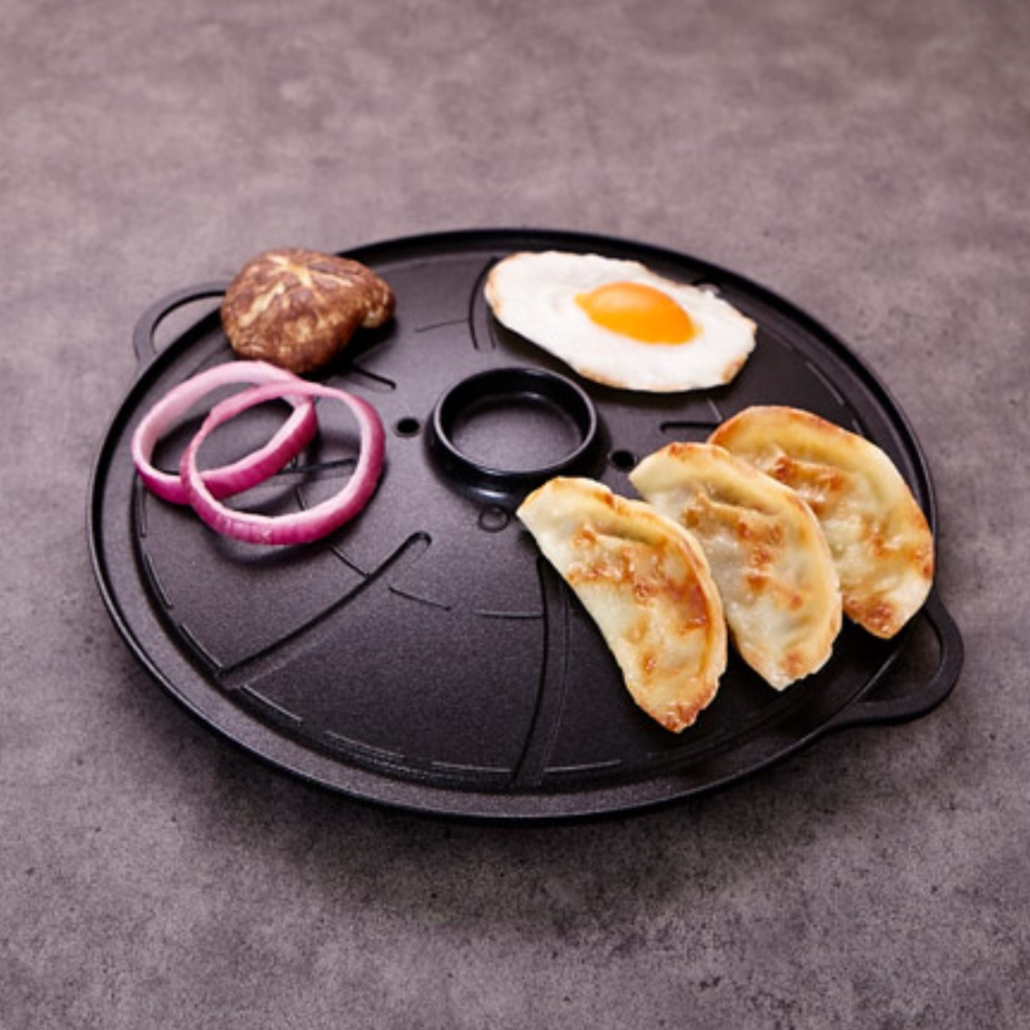 캠핑용 후라이팬 삼겹살 솥뚜껑 소고기 구이팬 1인 화로구이