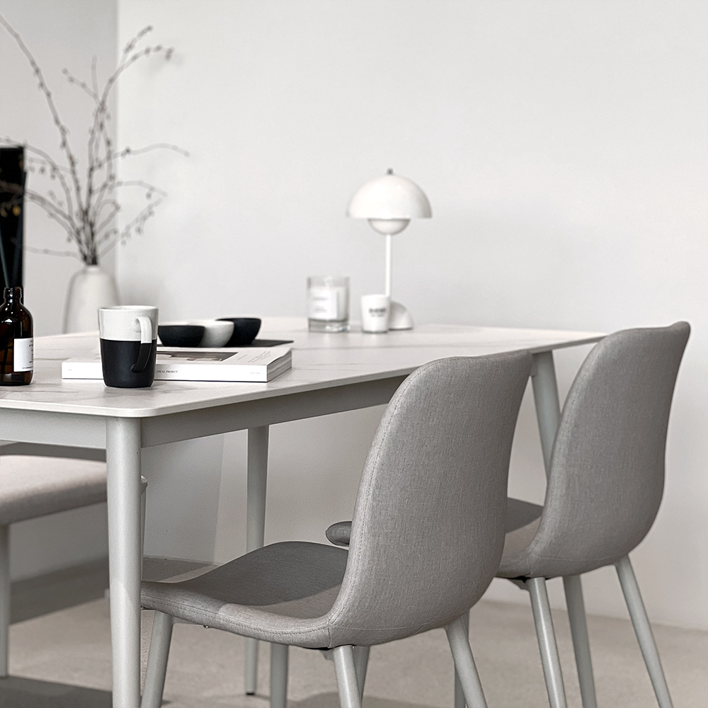 로포텐 델피 세라믹식탁 세트 4인용 식탁 포세린 마블화이트 1400 의자2 벤치