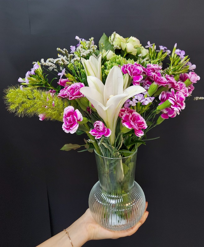 유스풀몰 둥근꽃병 1개 화병 유리 투명