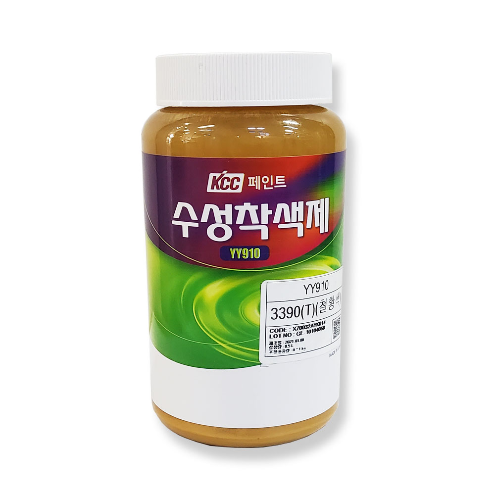 KCC 수성조색제 0.5L 색소 잉크 착색제 WY908철황색 - 상품 이미지