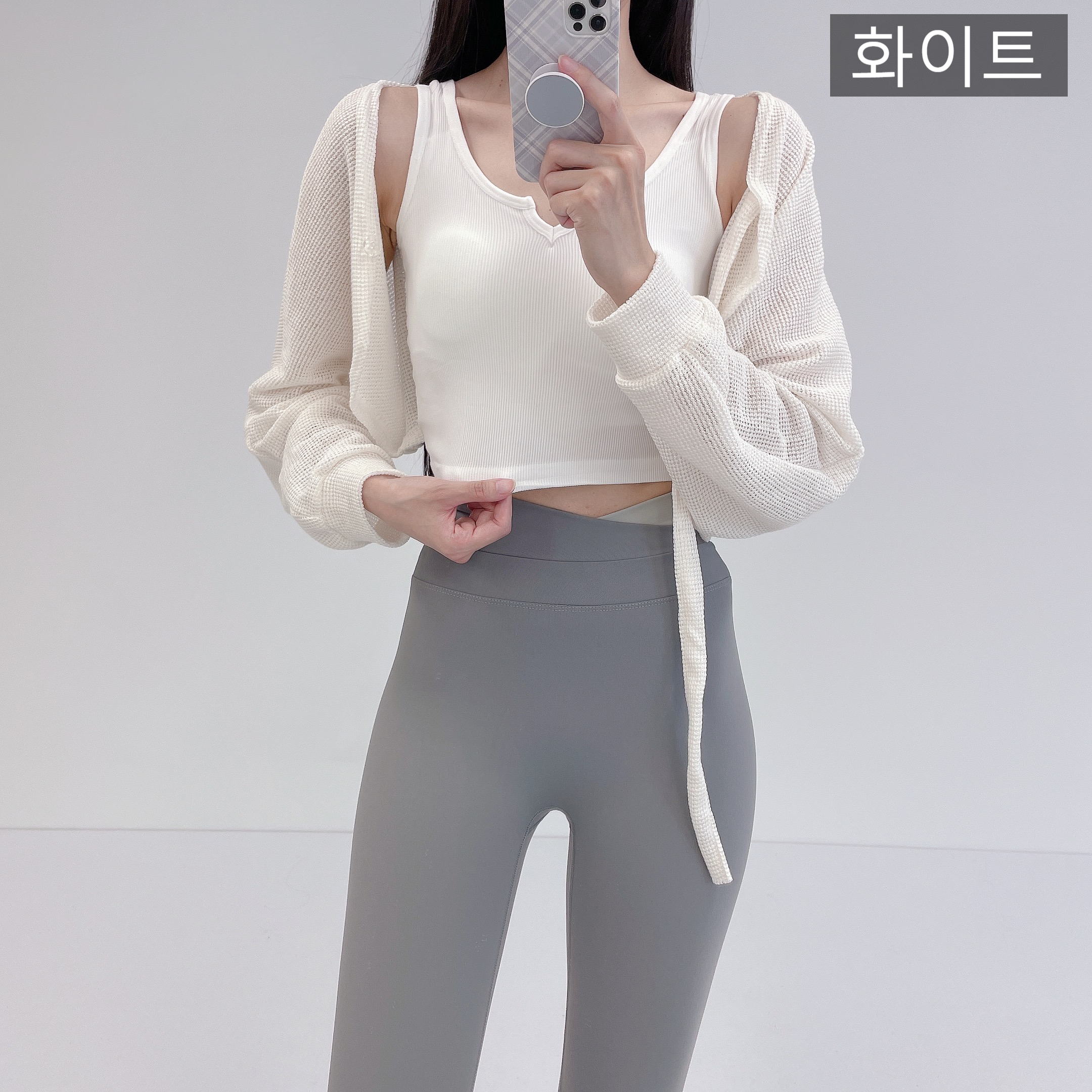 로라벨 꿈 요가브라탑 요가복 필라테스복 노와이어 나시 크롭 필라테스 요가 상의 필라테스옷 - 상세 이미지 2