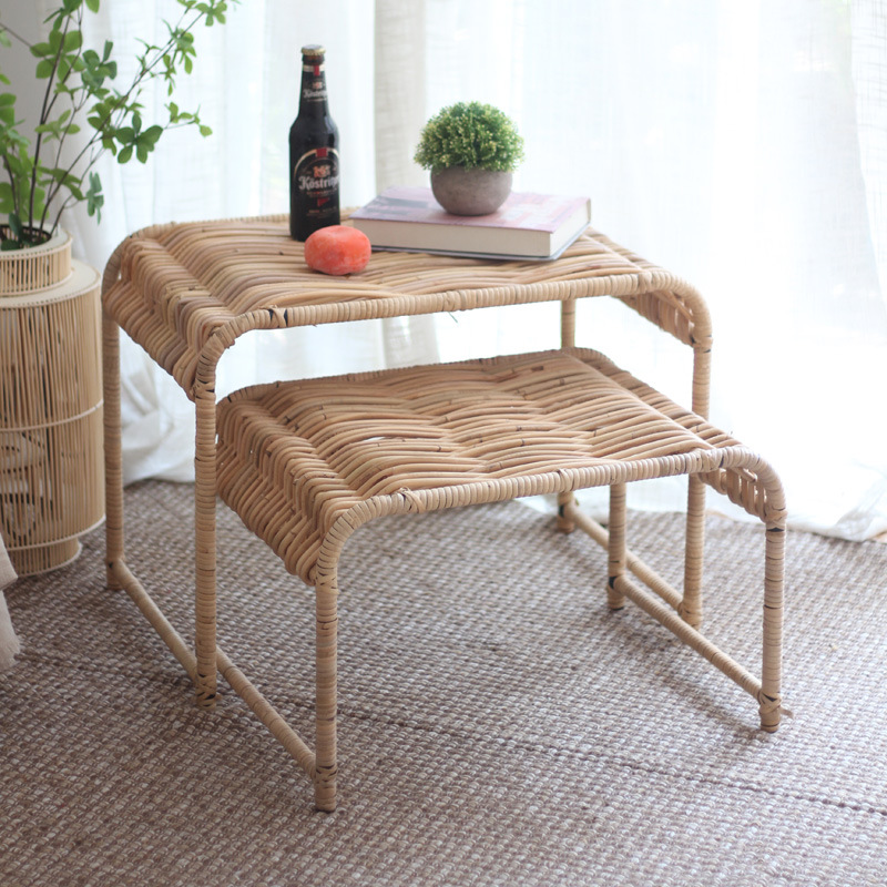 라탄 디스플레이 테이블 인테리어 매장 데코 진열 스튜디오 빈티지 소품 스툴