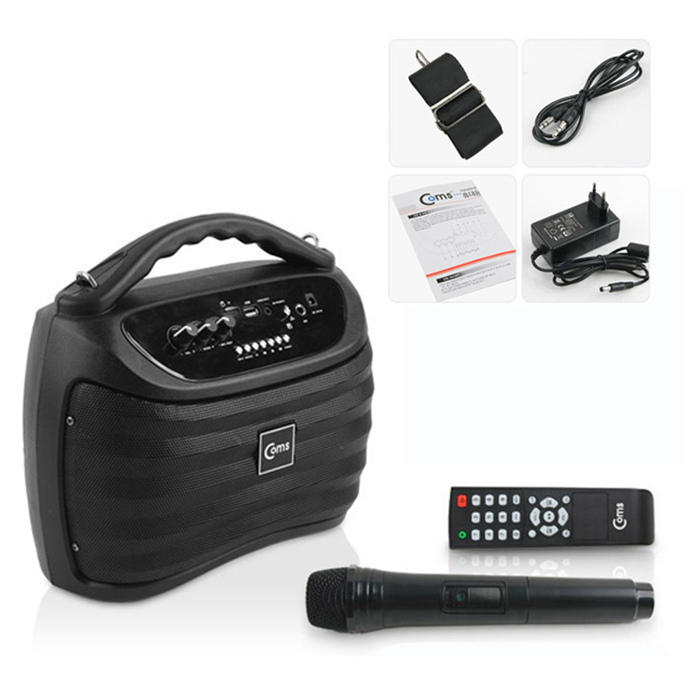 휴대용 블루투스 스피커 30W 무선 마이크 세트(KY201) 가정용 노래방 버스킹 활용