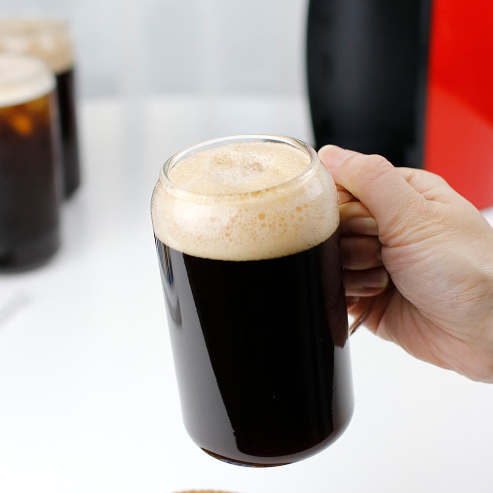 내열유리 홈카페 유리컵 380ml, 1개, 비어캔(BCM38)