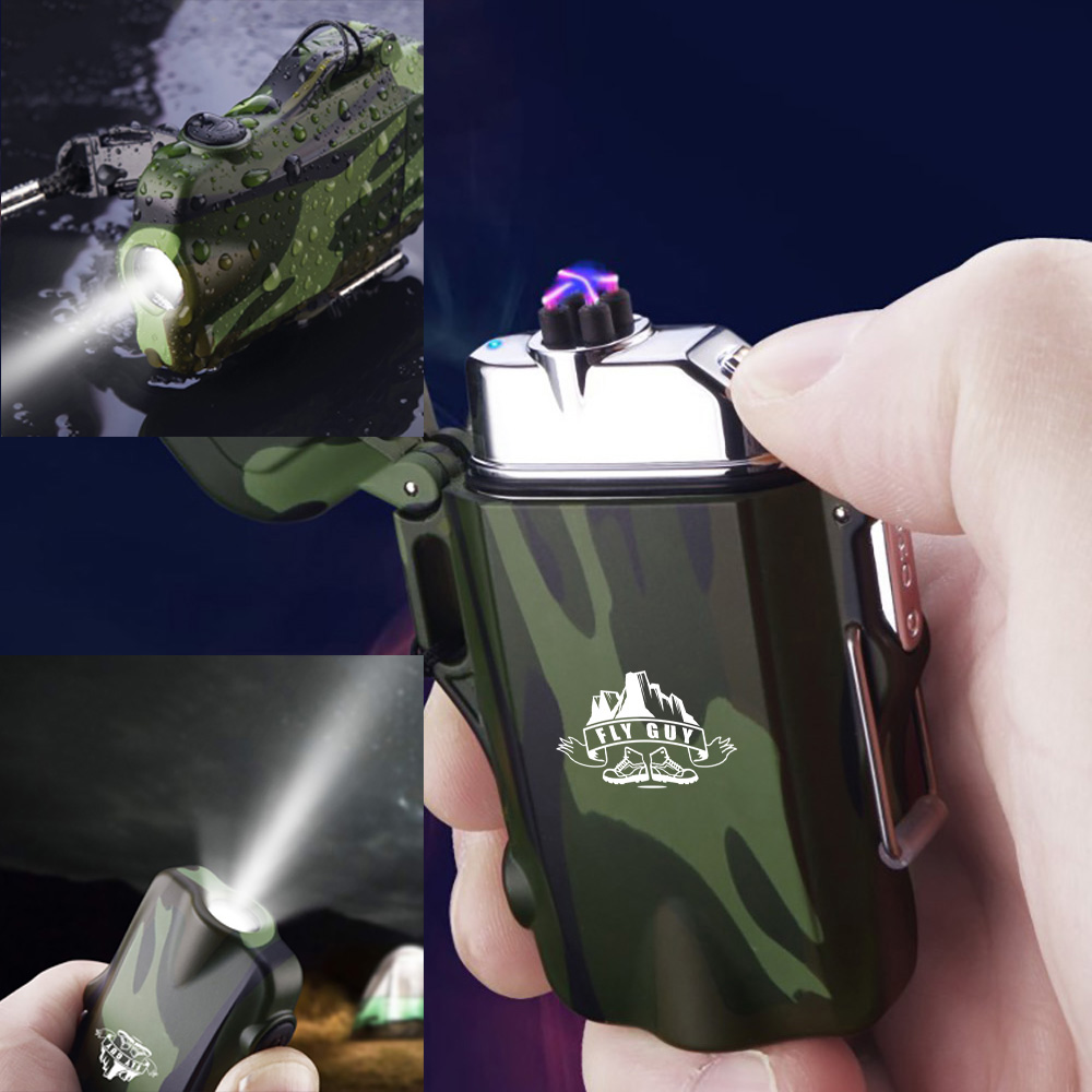 군인 밀리터리 전기 플라즈마 라이타 충전 C타입 방수 후레쉬 플라이가이 라이터