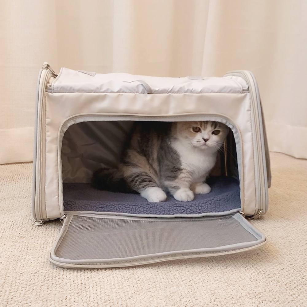 펫케어 스위트백 폴딩 위로열림 이동장 고양이 강아지 이동가방 - 상세 이미지 3
