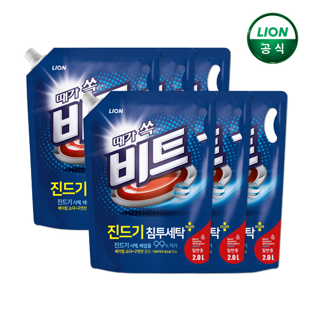 비트 액체세제 진드기 세탁 2L 리필 x 6개 / 강력한 세탁