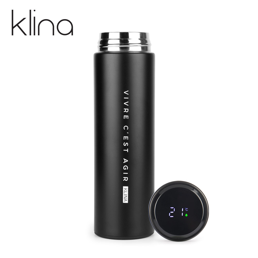 클리나 온도표시 보온보냉 스텐 텀블러 500ml 블랙 - 상세 이미지 5