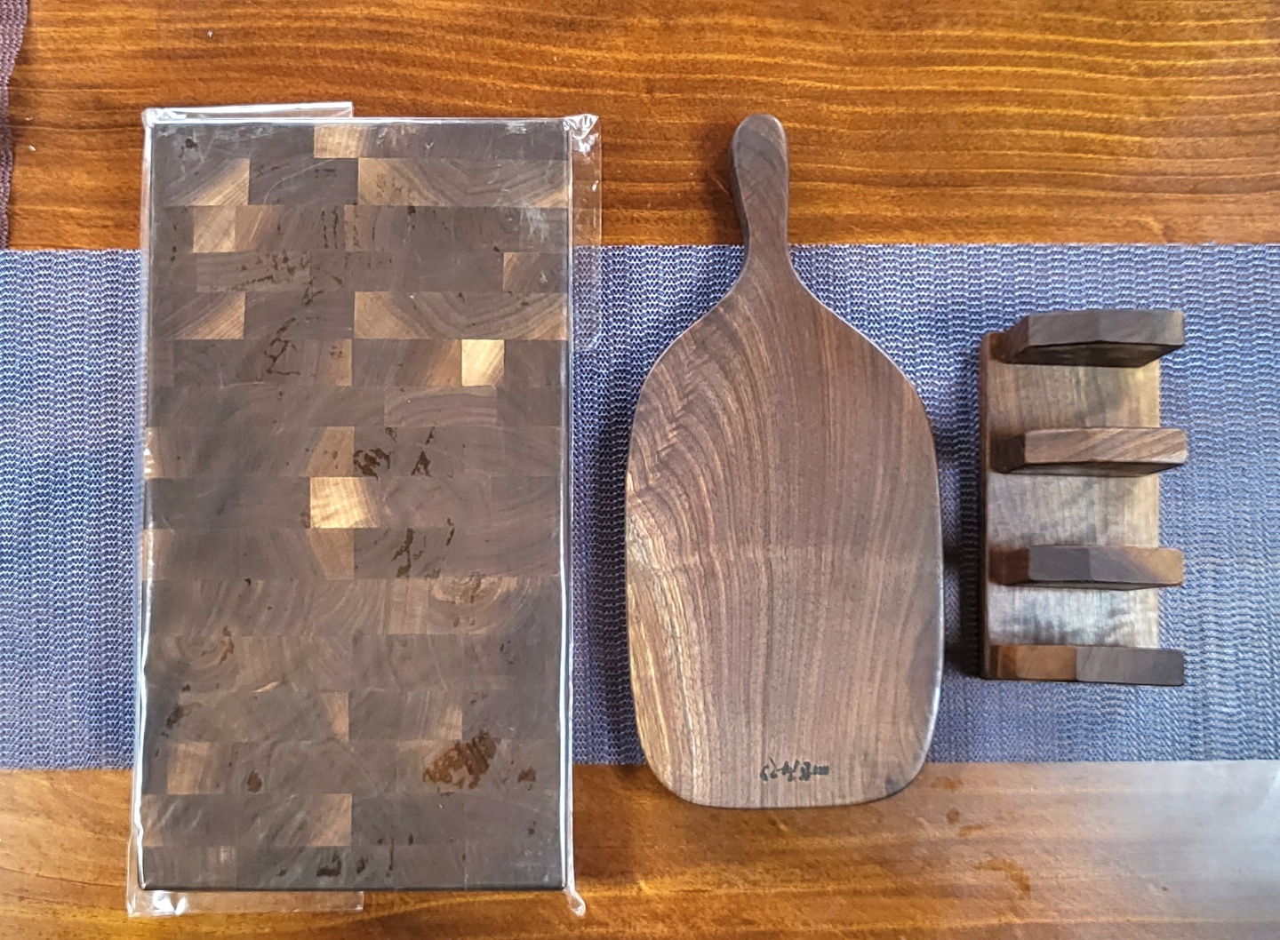 나무도마 원목도마 월넛 엔드그레인 패키지 세트 플레이팅 수제 도마각인 신현공예