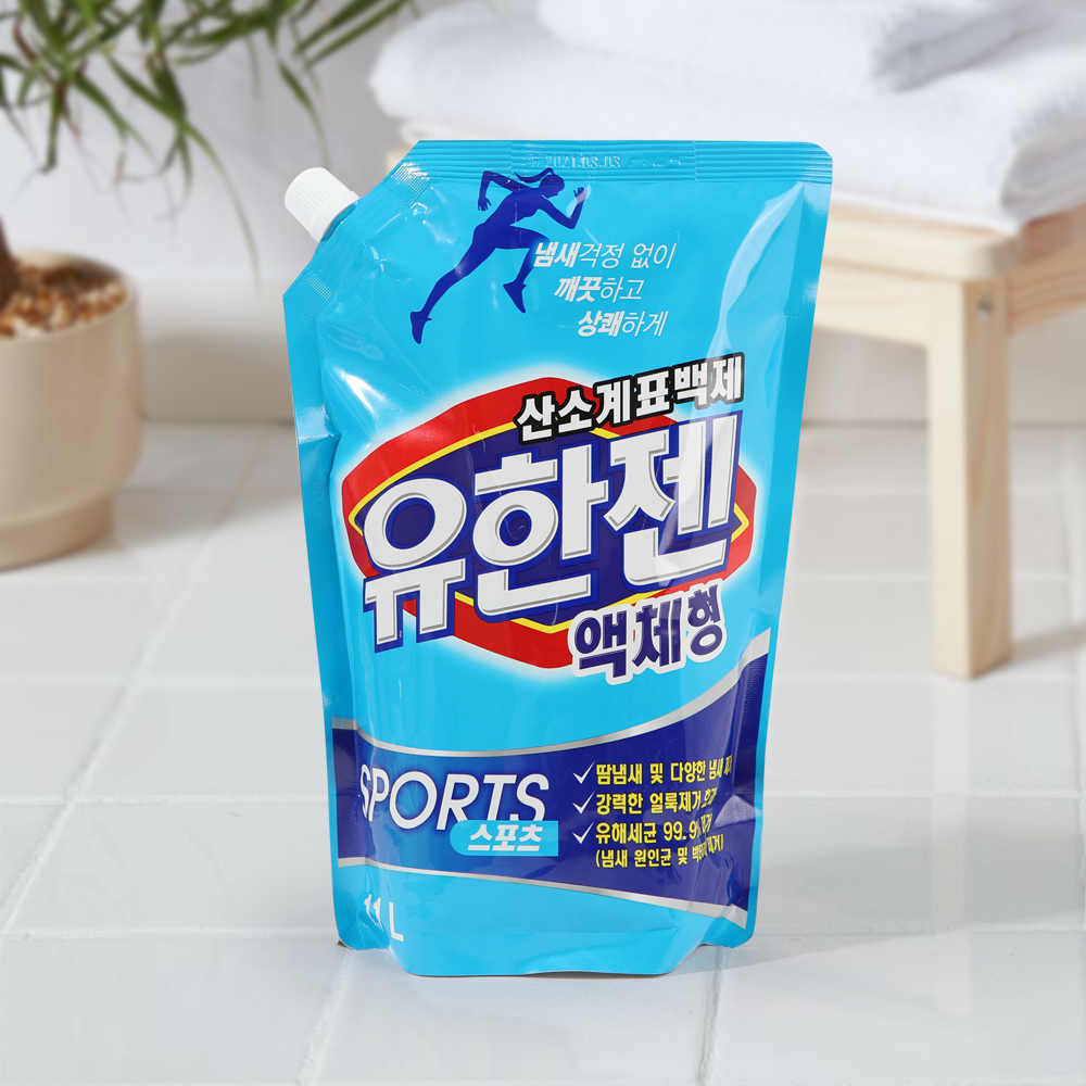 유한양행 유한젠 액상 액체 세제 스포츠 리필 1.1L - 메인 이미지