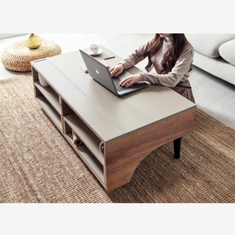 바퀴 이동식 리프팅 테이블 기능성 거실 테이블 높은 소파 테이블