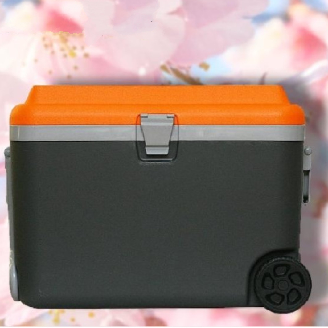 (그레이)50리터 이동식 바퀴 캠핑용 바퀴달린 아이스박스 캐리어 대용량 대형 차량용 쿨러