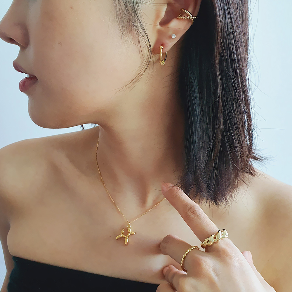 푸들 벌룬독 강아지 펜던트 써지컬스틸 목걸이 - 상세 이미지 5