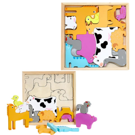 밑그림 퍼즐판 짝찾기 동물퍼즐 그림맞추기 IQ 토이