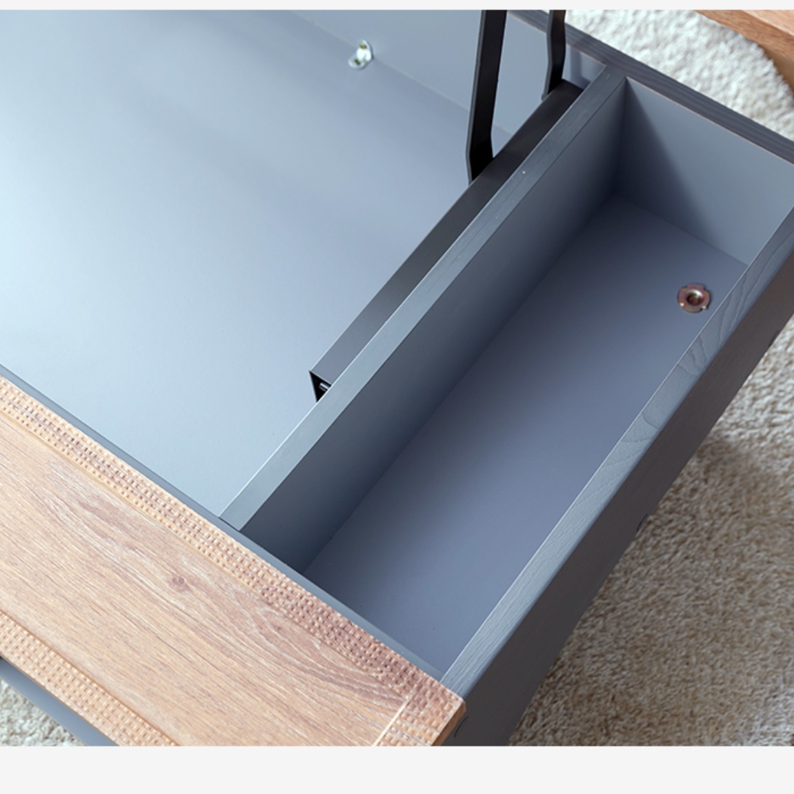 바퀴 이동식 리프팅 테이블 기능성 거실 테이블 높은 소파 테이블