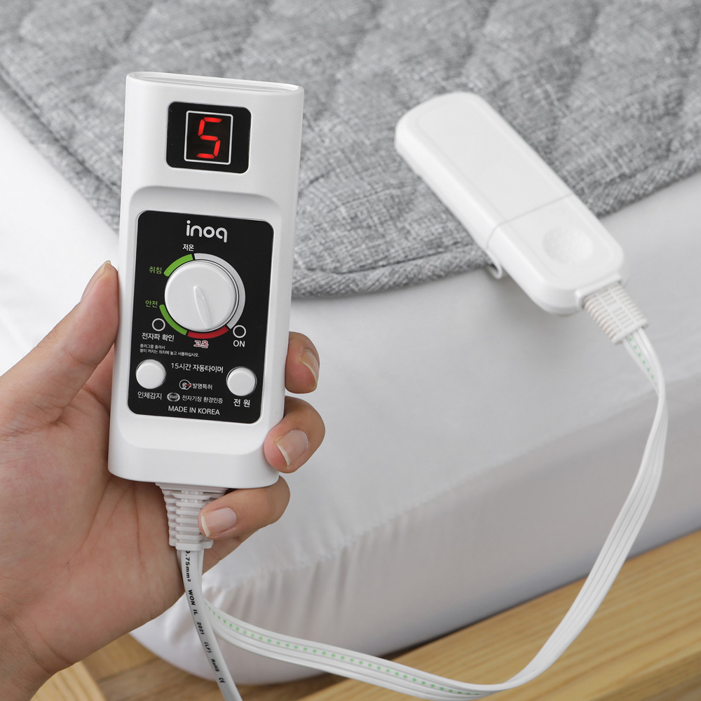 이노크 탄소매트 빨아쓰는 인체감지 카본 전기요 침대 그레이