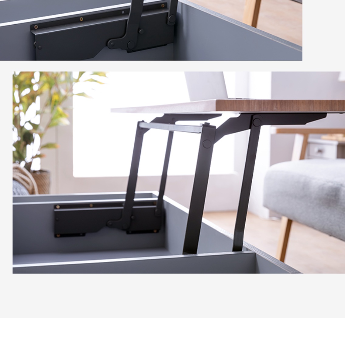 바퀴 이동식 리프팅 테이블 기능성 거실 테이블 높은 소파 테이블