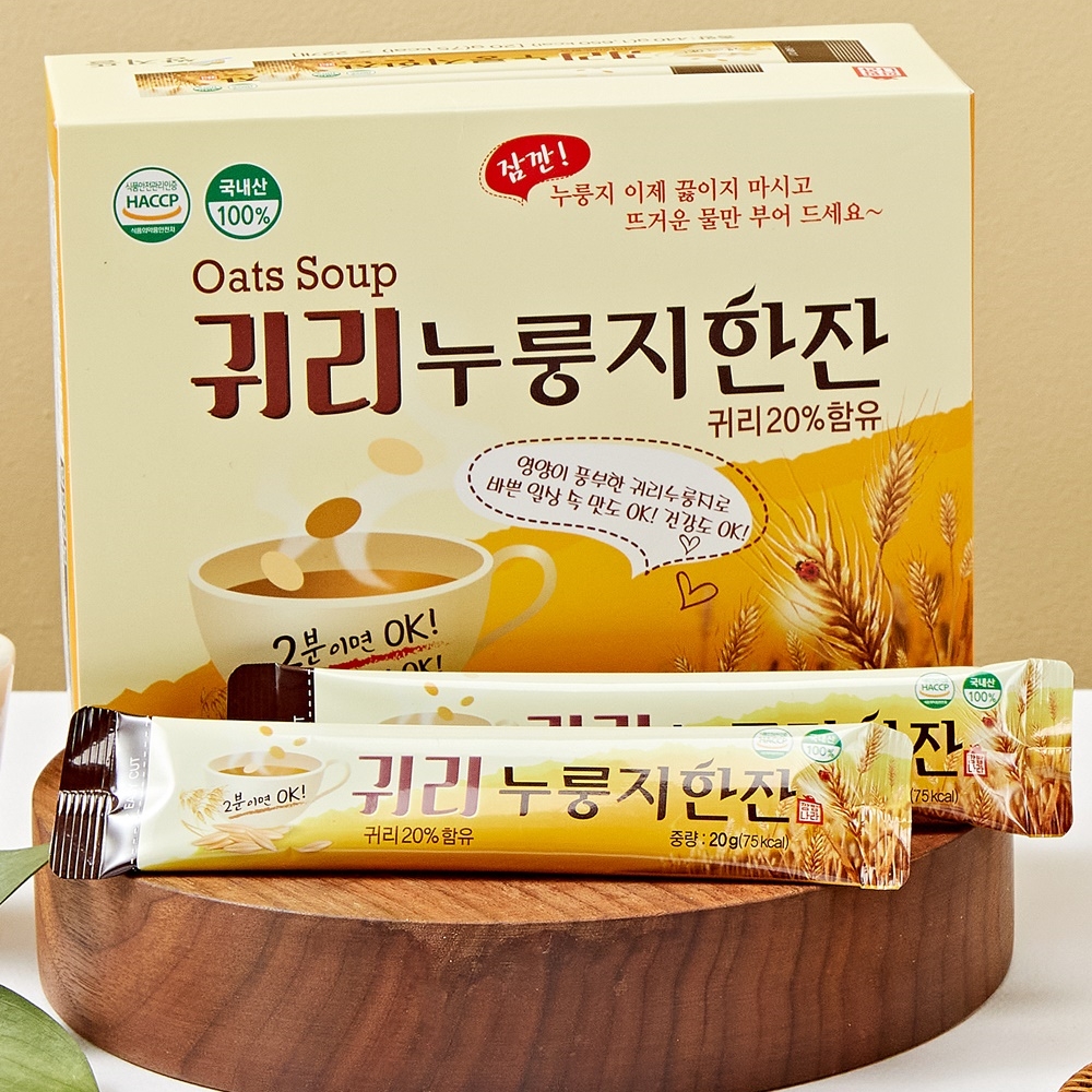 쌍지뜰 국내산 귀리누룽지한잔 스틱 20g 22입 이미지 6