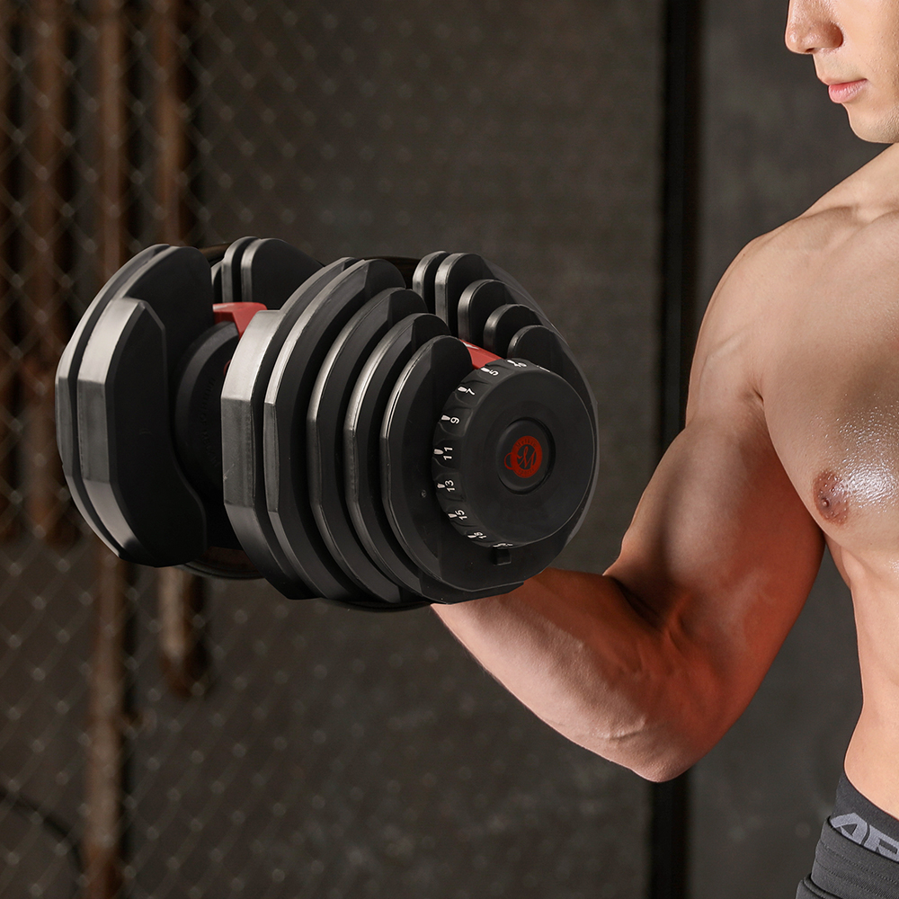 멜킨 무게조절 덤벨 프레스 40kg 17단계 조립식 아령 근력운동 거치대 세트