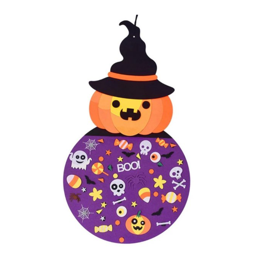 [미소쌤] 대형 호박 유령 떼었다 붙였다 펠트지 교구 환경구성 파티 용품 데코 소품