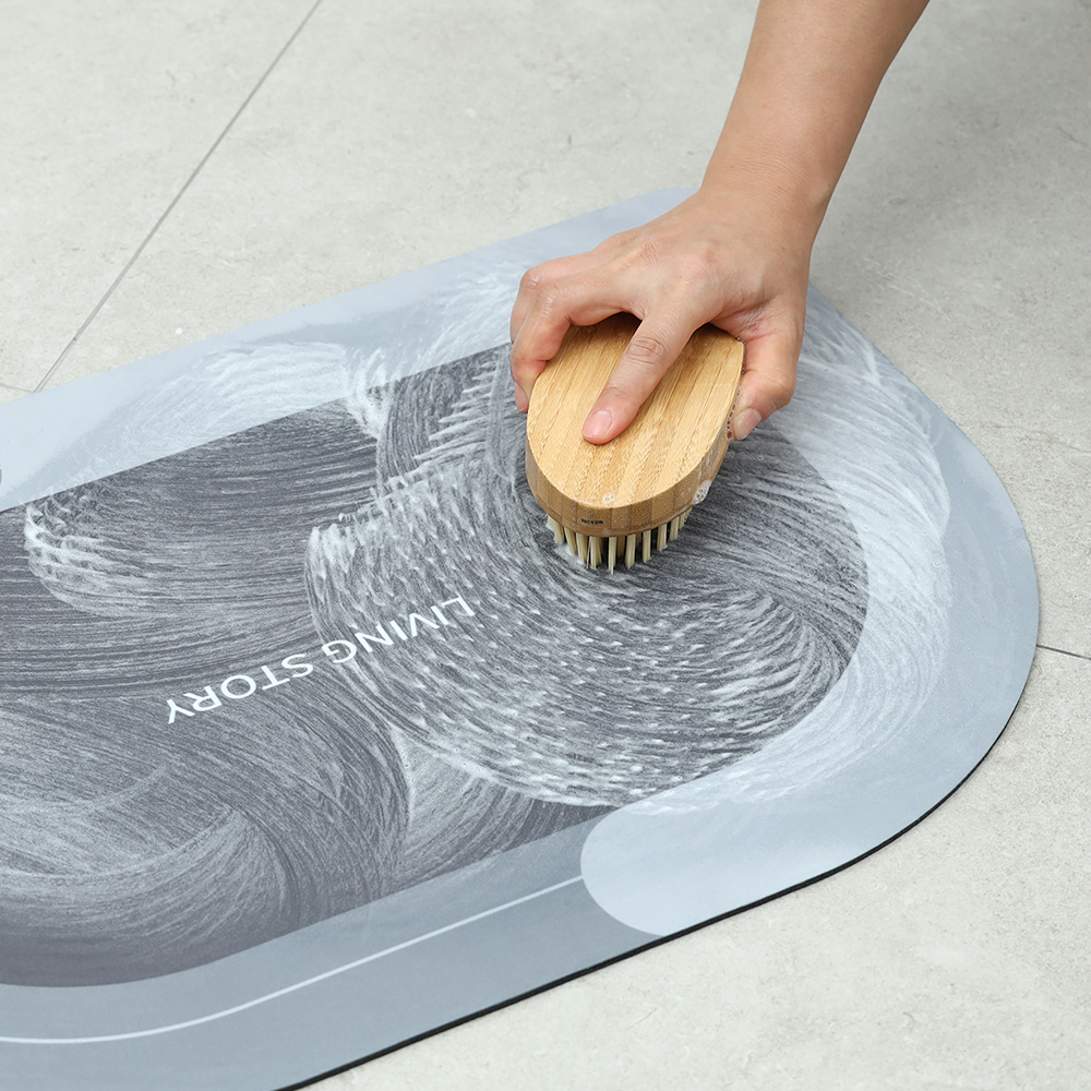 파쿠젠 1+1 빨아 쓰는 규조토 매트 욕실 발매트 그레이+다크그레이, 60x40cm