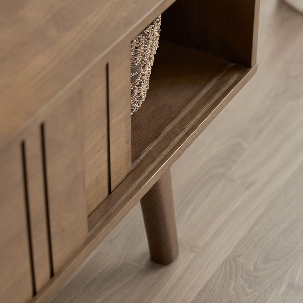 고무나무 원목 로렌 티비다이 높은 TV 거실장 1500