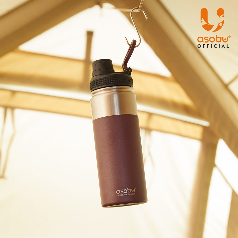 아소부 스테인레스 보온보냉 손잡이 텀블러 알파인 플라스크 530ml, 버건디 - 상세 이미지 4
