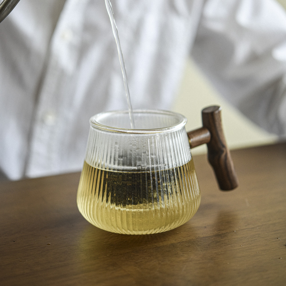 부부티 호두나무 티머그 440ml  ㅡ 내열유리 티팟 티포트세트 차주전자