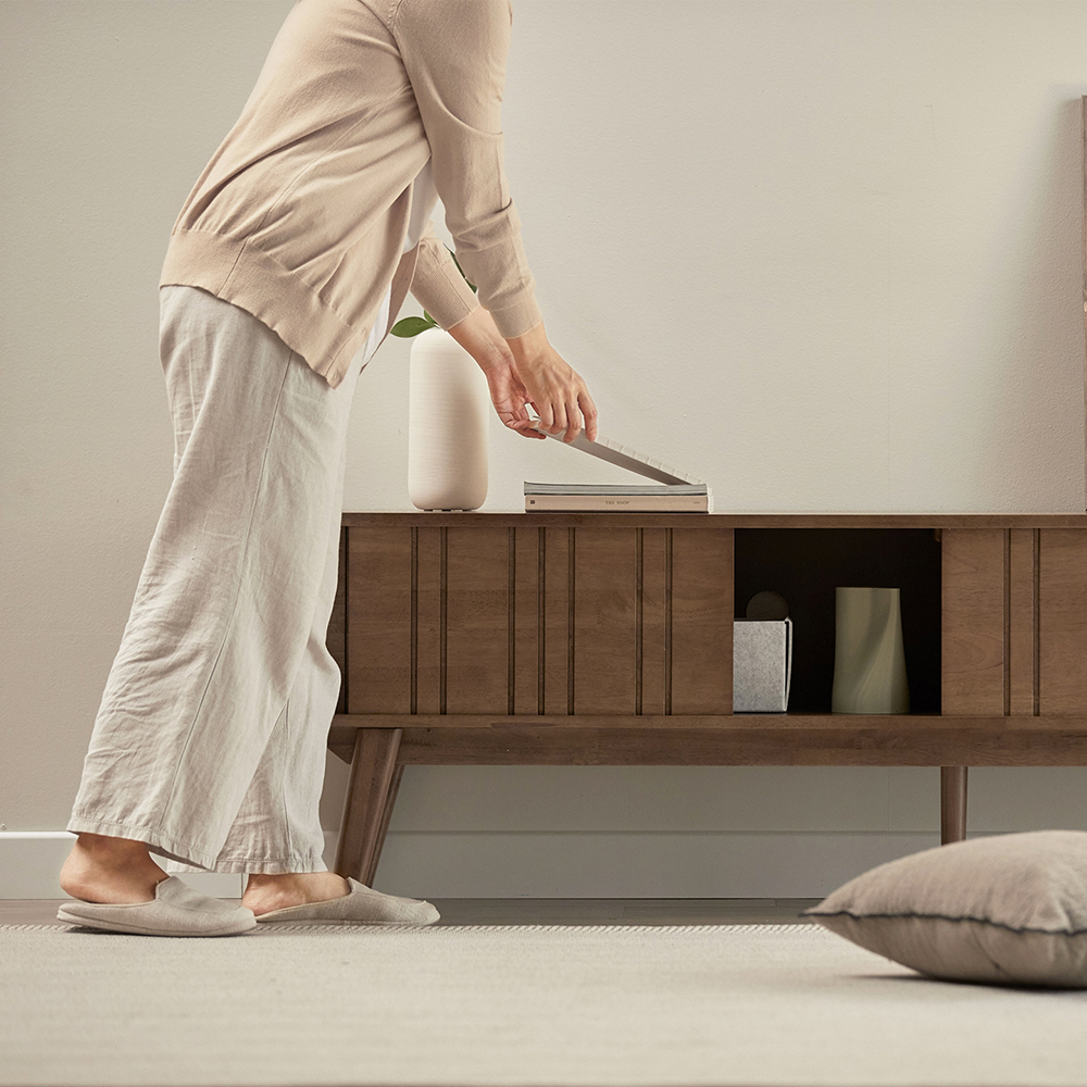 고무나무 원목 로렌 티비다이 높은 TV 거실장 1500