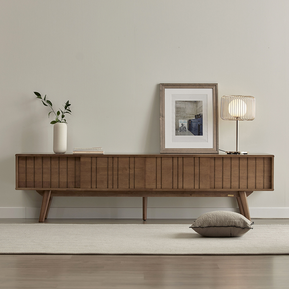 고무나무 원목 로렌 티비다이 높은 TV 거실장 1500