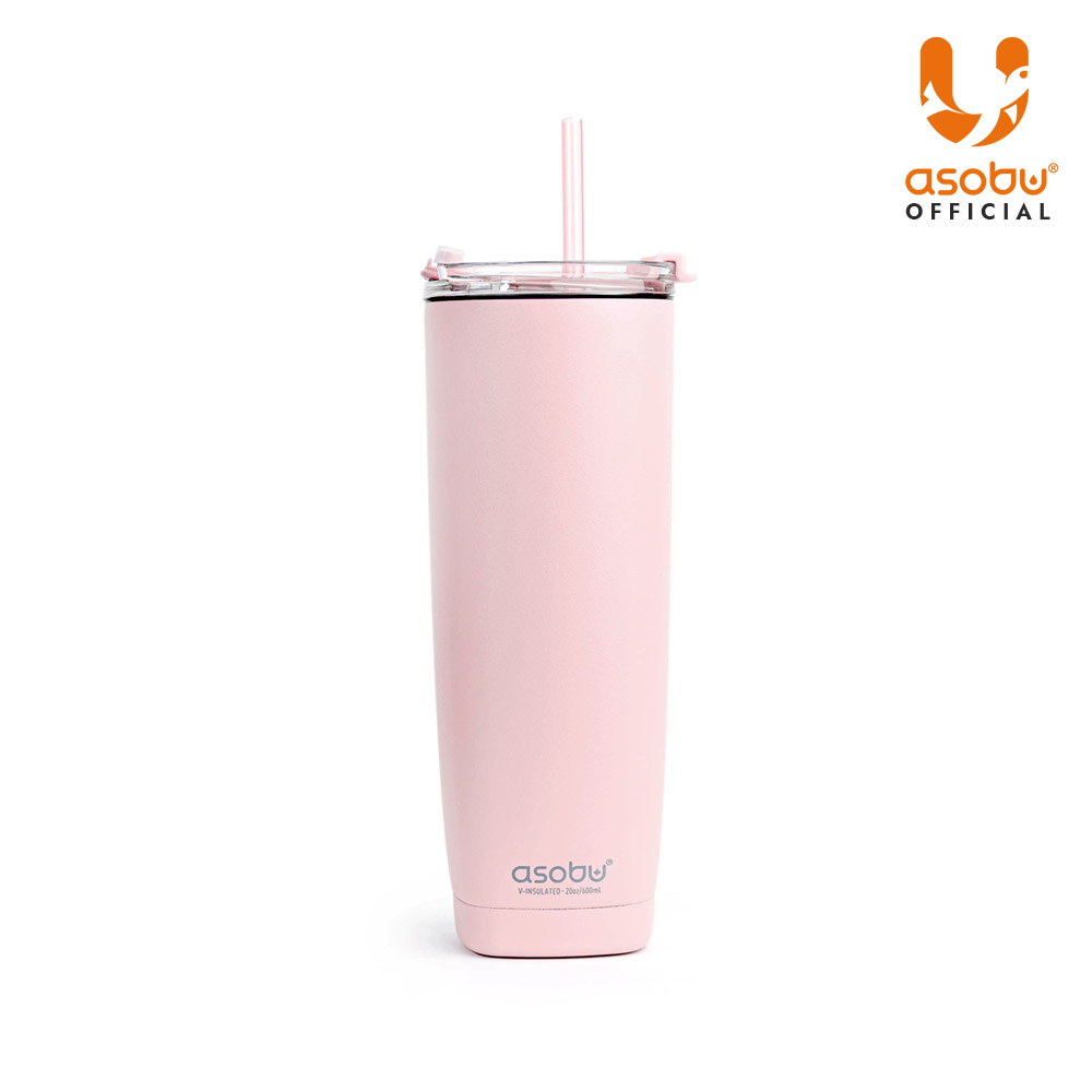 아소부 스테인레스 보온보냉 빨대텀블러 아쿠아리나 600ml, 핑크 - 상세 이미지 2