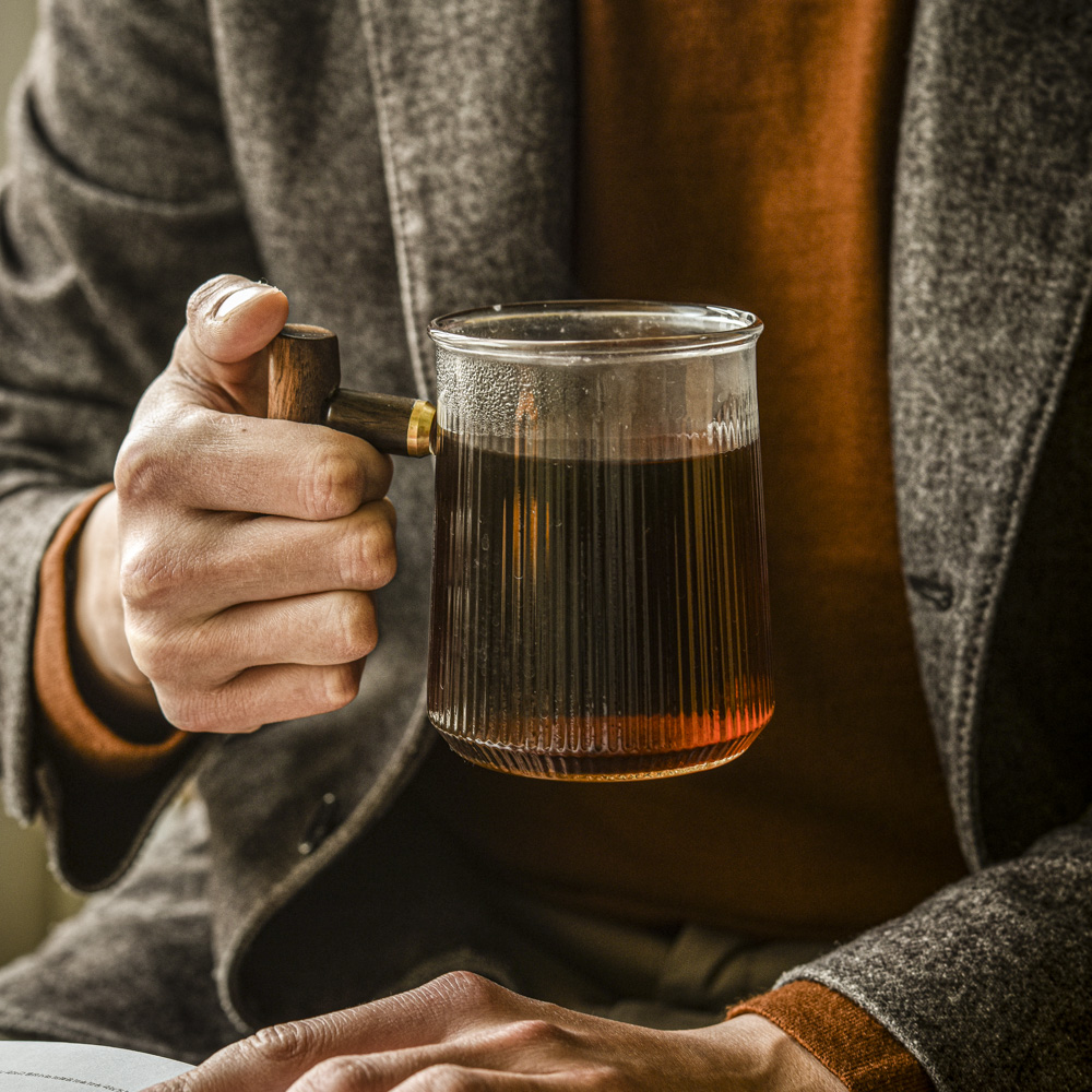 부부티 호두나무 티머그 440ml  ㅡ 내열유리 티팟 티포트세트 차주전자