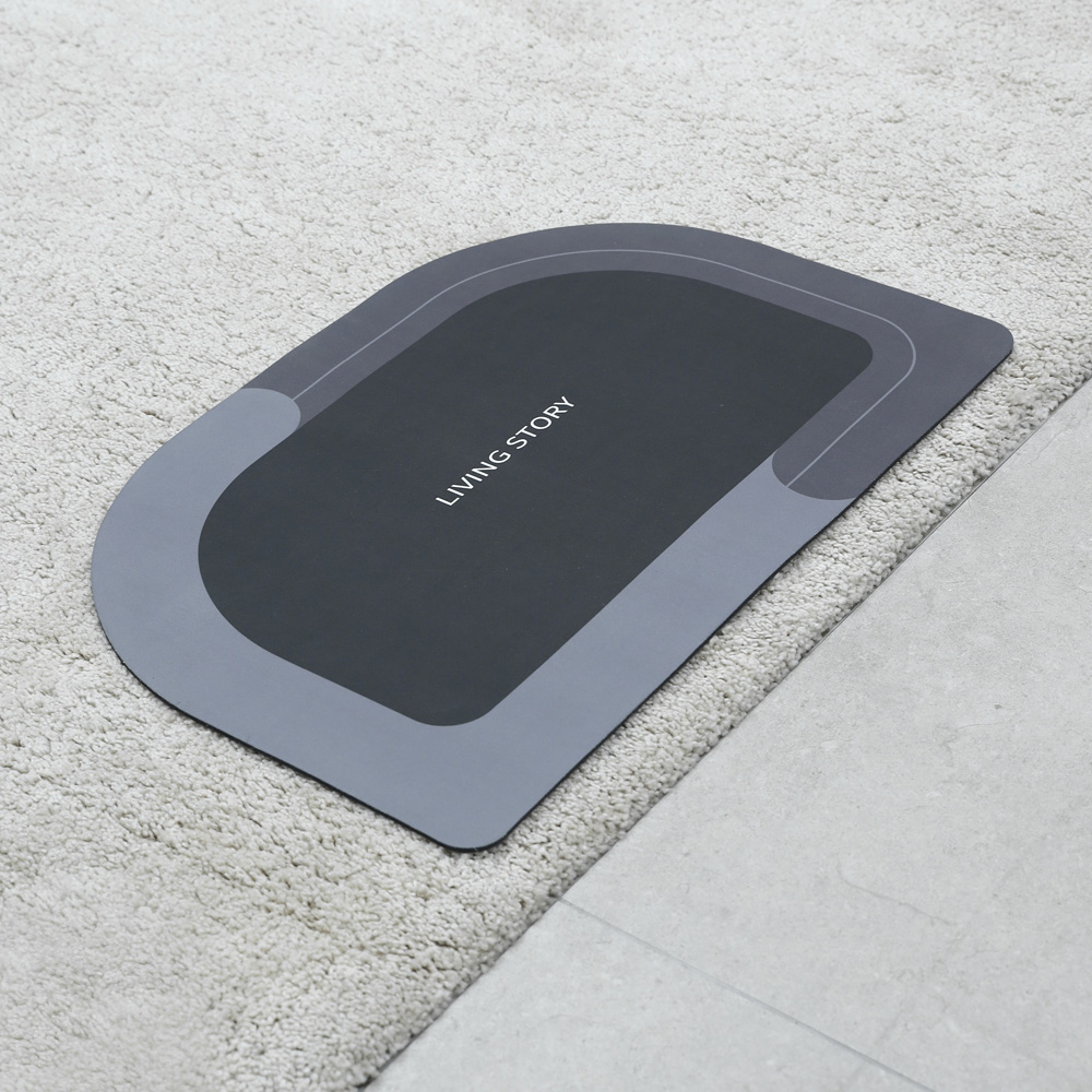 파쿠젠 1+1 빨아 쓰는 규조토 매트 욕실 발매트 그레이+다크그레이, 60x40cm