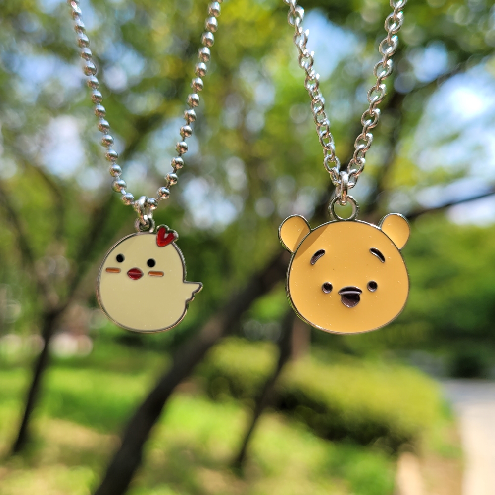 삐약이와 키즈곰 써지컬스틸 미아방지 목걸이 아기 유아 어린이